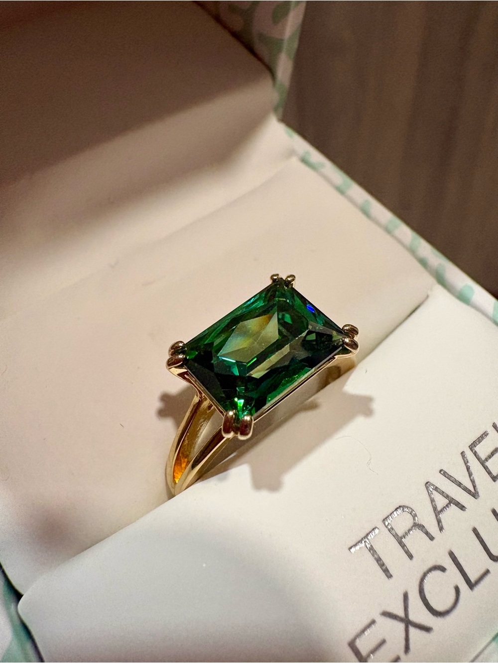 Swarovski Green and gold ring - 7